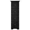 Tall Storage Cabinet with Doors and 4 Shelves for Living Room, Kitchen, Office, Bedroom, Bathroom, Modern, Black