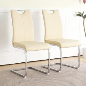 Modern PU dining chair living room chair upholstered chair, electroplated metal legs design, kitchen, living room, bedroom