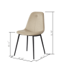 Dining Chair set of 2 with High Backs Mid Century Modern Kitchen & Dining Room Chairs PU Faux Leather Upholstered sillas de comedor Comfortable Large