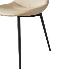 Dining Chair set of 2 with High Backs Mid Century Modern Kitchen & Dining Room Chairs PU Faux Leather Upholstered sillas de comedor Comfortable Large