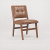 Hengming PU dining chair, no armrest with wooden legs, suitable for kitchen, dining room, living room, bedroom and other occasions,set of 2