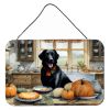 NEW Black Lab Fall Kitchen Pumpkins Wall or Door Hanging Prints Aluminum Metal Sign Kitchen Wall Bar Bathroom Plaque Home Decor, 8HX12W, Multicolor