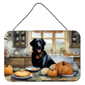 NEW Black Lab Fall Kitchen Pumpkins Wall or Door Hanging Prints Aluminum Metal Sign Kitchen Wall Bar Bathroom Plaque Home Decor, 8HX12W, Multicolor