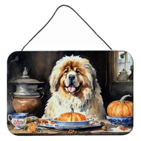 NEW Tibetan Mastiff Fall Kitchen Pumpkins Wall or Door Hanging Prints Aluminum Metal Sign Kitchen Wall Bar Bathroom Plaque Home Decor, 8HX12W