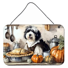 NEW Old English Sheepdog Fall Kitchen Pumpkins Wall or Door Hanging Prints Aluminum Metal Sign Kitchen Wall Bar Bathroom Plaque Home Decor, 8HX12W