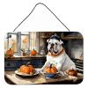 NEW English Bulldog Fall Kitchen Pumpkins Wall or Door Hanging Prints Aluminum Metal Sign Kitchen Wall Bar Bathroom Plaque Home Decor, 8HX12W