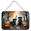 NEW Rottweiler Spooky Halloween Wall or Door Hanging Prints Aluminum Metal Sign Kitchen Wall Bar Bathroom Plaque Home Decor, 8HX12W, Multicolor
