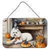 NEW Bichon Frise Fall Kitchen Pumpkins Wall or Door Hanging Prints Aluminum Metal Sign Kitchen Wall Bar Bathroom Plaque Home Decor, 8HX12W, Multicolor