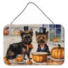 NEW Cairn Terrier Fall Kitchen Pumpkins Wall or Door Hanging Prints Aluminum Metal Sign Kitchen Wall Bar Bathroom Plaque Home Decor, 8HX12W