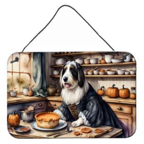 NEW Bearded Collie Fall Kitchen Pumpkins Wall or Door Hanging Prints Aluminum Metal Sign Kitchen Wall Bar Bathroom Plaque Home Decor, 8HX12W