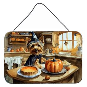NEW Silky Terrier Fall Kitchen Pumpkins Wall or Door Hanging Prints Aluminum Metal Sign Kitchen Wall Bar Bathroom Plaque Home Decor, 8HX12W