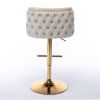 A&A Furniture,Swivel Barstools Adjusatble Seat Height, Modern PU Upholstered Bar Stools with the whole Back Tufted