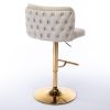 A&A Furniture,Swivel Barstools Adjusatble Seat Height, Modern PU Upholstered Bar Stools with the whole Back Tufted