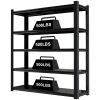 83.86 Inches Wide Black Metal Shelves, with 5 Removable Dividers, Large Capacity, Strong Load Bearing, Suitable for Garage, Kitchen and Office.
