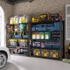 83.86 Inches Wide Black Metal Shelves, with 5 Removable Dividers, Large Capacity, Strong Load Bearing, Suitable for Garage, Kitchen and Office.