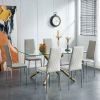 Grid armless high backrest dining chair, 6-piece set, office chair. Suitable for restaurants, living rooms, kitchens