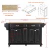 Kitchen Island with Rubber wood Countertop