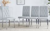4 piece dining chair, modern style kitchen upholstered high back, metal leg office chair, suitable for dining room, office, restaurant.