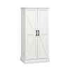 50" LED Kitchen Pantry Cabinet,Freestanding Buffet Cupboards Sideboard with 2 Doors with Racks and 2 Adjustable Shelves for Kitchen