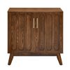 Mid Century Modern Fluted Sideboard Cabinet with Adjustable Shelves & Solid Wood Legs, Buffet Cabinet with Storage