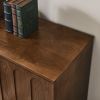Mid Century Modern Fluted Sideboard Cabinet with Adjustable Shelves & Solid Wood Legs, Buffet Cabinet with Storage