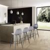 Bar Stools Set of 2, 30 Inches Velvet Barstool Modern Counter Bar Height Chair with Back, Sturdy Metal Legs & Footrests, Easy Assembly