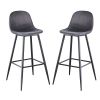 Bar Stools Set of 2, 30 Inches Velvet Barstool Modern Counter Bar Height Chair with Back, Sturdy Metal Legs & Footrests, Easy Assembly