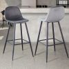 Bar Stools Set of 2, 30 Inches Velvet Barstool Modern Counter Bar Height Chair with Back, Sturdy Metal Legs & Footrests, Easy Assembly