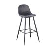 Bar Stools Set of 2, 30 Inches Velvet Barstool Modern Counter Bar Height Chair with Back, Sturdy Metal Legs & Footrests, Easy Assembly