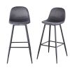 Bar Stools Set of 2, 30 Inches Velvet Barstool Modern Counter Bar Height Chair with Back, Sturdy Metal Legs & Footrests, Easy Assembly
