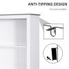 69'' Freestanding Storage Cabinet, Bathroom Linen Tower, Kitchen Cupboard, Buffet Cabinet, Bookcase with Double Door 3-Tier Shelf for Home Office