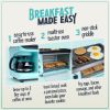 Nostalgia 3-in-1 Breakfast Station - Includes Coffee Maker, Non-Stick Griddle, and 4-Slice Toaster Oven - Versatile Breakfast Ma