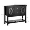 Coffee Bar Cabinet, Sideboard Buffet Cabinet, Kitchen Cabinet with Storage Drawers and Glass Door for Living Room, Entryway, Black