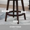 HOMCOM 26" Counter Height Bar Stools, Linen Fabric Kitchen Stools with Nailhead Trim, Rubber Wood Legs and Footrest for Dining Room, Counter, Pub