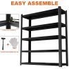 83.86 Inches Wide Black Metal Shelves, with 5 Removable Dividers, Large Capacity, Strong Load Bearing, Suitable for Garage, Kitchen and Office.