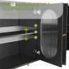 Modern Accent Sideboard Cabinet with Acrylic Doors, Freestanding Storage Cupboard Console Table for Kitchen Dining Living Room Hallway Office, Black