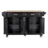 Kitchen Island with Rubber wood Countertop
