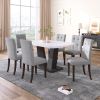 Linen Tufted Dining Room Chairs Set of 6