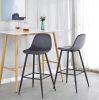 Bar Stools Set of 2, 30 Inches Velvet Barstool Modern Counter Bar Height Chair with Back, Sturdy Metal Legs & Footrests, Easy Assembly