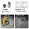 33x22 Inch Gunmetal Black Topmount 18 Gauge 304 Stainless Steel Kitchen Sink