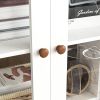 White MDF Display Storage Cabinet,Tall Kitchen Pantry Cabinets with Glass Doors and Adjustable Shelves,Freestanding Storage Cupboard for Kitchen