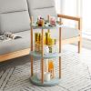 Storage Shelf, 360¬∞ Rotating Bookshelf, 3 Tier Bookcase w/ Large-Capacity Storage Space, Multifunctional Storage Rack, Compact Design