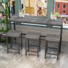 Modern Design Kitchen Dining Table, Pub Table, Long Dining Table Set with 3 Stools, Easy Assembly, Gray (Same SKU:W75753845)