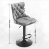 A&A Furniture,Swivel Velvet Barstools Adjusatble Seat Height from 25-33 Inch,17.7inch base
