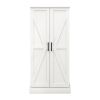 50" LED Kitchen Pantry Cabinet,Freestanding Buffet Cupboards Sideboard with 2 Doors with Racks and 2 Adjustable Shelves for Kitchen