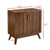 Mid Century Modern Fluted Sideboard Cabinet with Adjustable Shelves & Solid Wood Legs, Buffet Cabinet with Storage