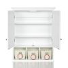 Bathroom Storage Cabinet, Medicine Cabinets for Bathroom with Mirror, 2 Doors 2 Adjustable Shelf + 3 Christmas Style Storage Basket
