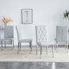 4 piece dining chair, modern style kitchen upholstered high back, metal leg office chair, suitable for dining room, office, restaurant.