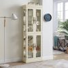 Lighted Glass Curio Display Cabinet,Display Cabinet,Glass Storage Cabinet Glass Wine cabinet Wood Frame Toy Display for Living Room, Kitchen