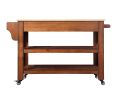 57 inch Rolling Kitchen Island with Storage,Kitchen Cart with Solid OAK Wood Top,Two-sided Kitchen island Cart on Wheels ,Wine and Spice Rack